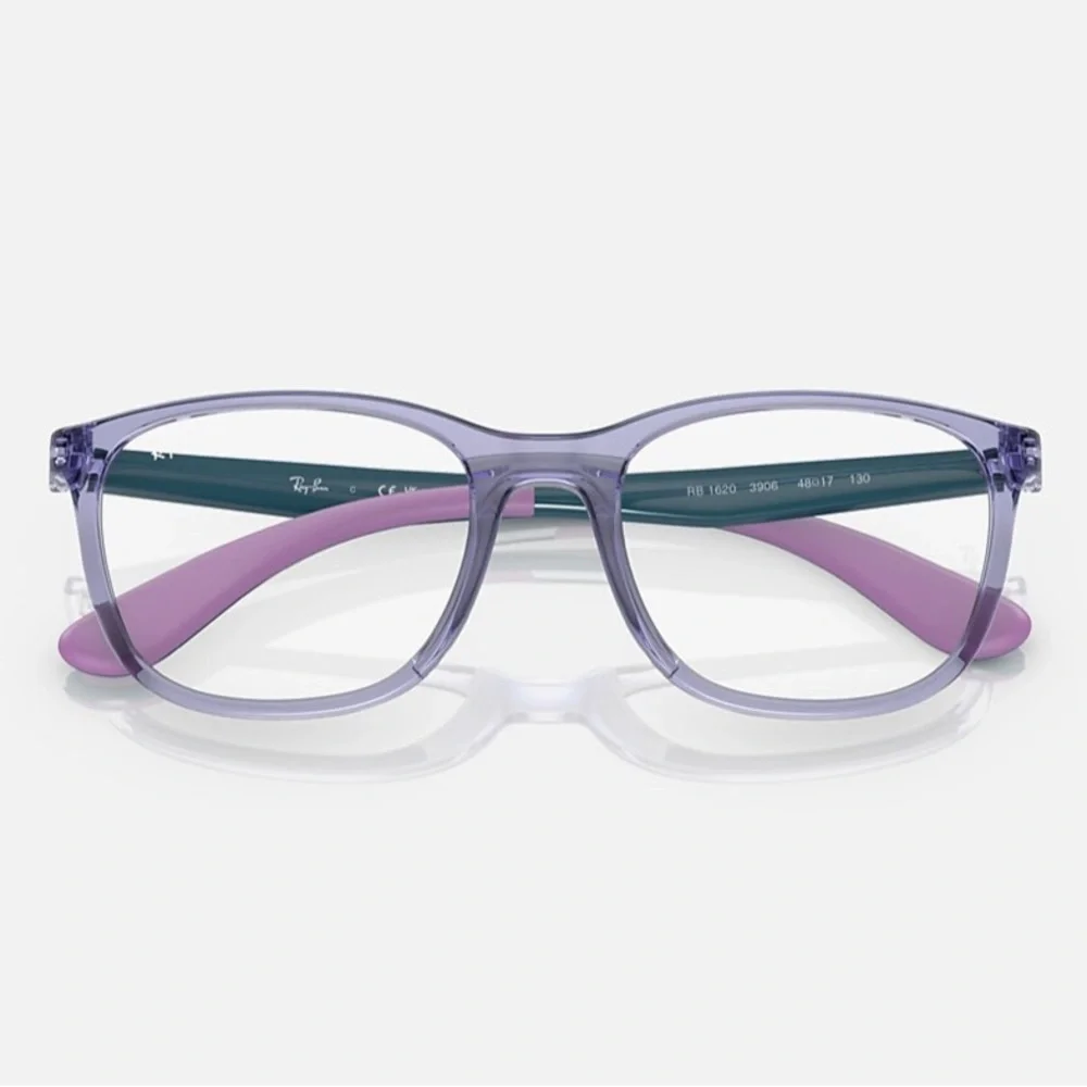 New RayBan RB1612 Kids Eyeglass Frame Polished Transparent Violet